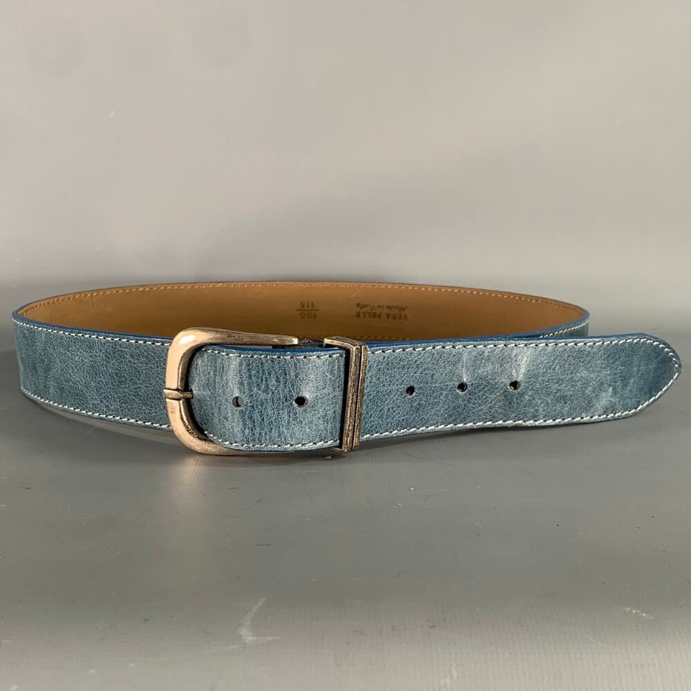 VERA PELLE Blue Leather Belt